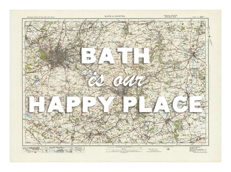 Personalised Quote on Map Print | Personalised Vintage Map Picture - Framed