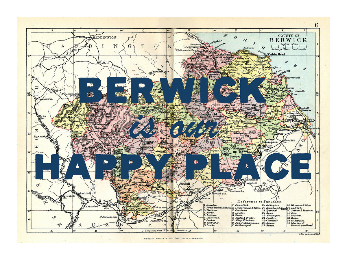 Personalised Quote on Map Print | Personalised Vintage Map Picture - Unframed