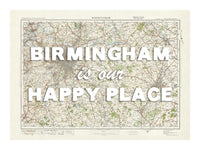 Personalised Quote on Map Print | Personalised Vintage Map Picture - Unframed