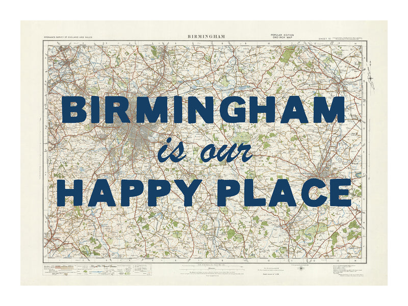 Personalised Quote on Map Print | Personalised Vintage Map Picture - Unframed