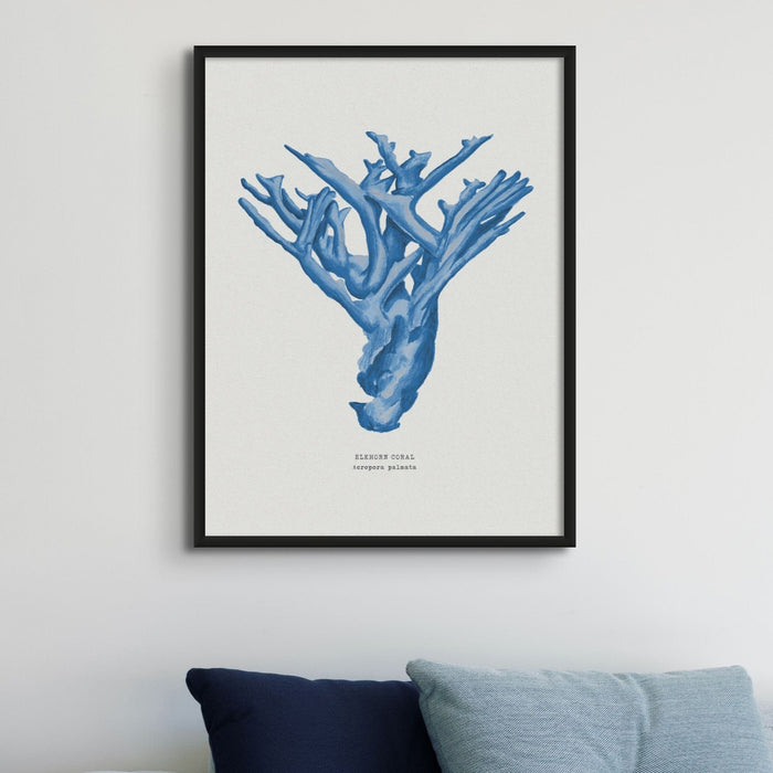 Coral Print | Marine Blue Coral Painting No 4 - Framed