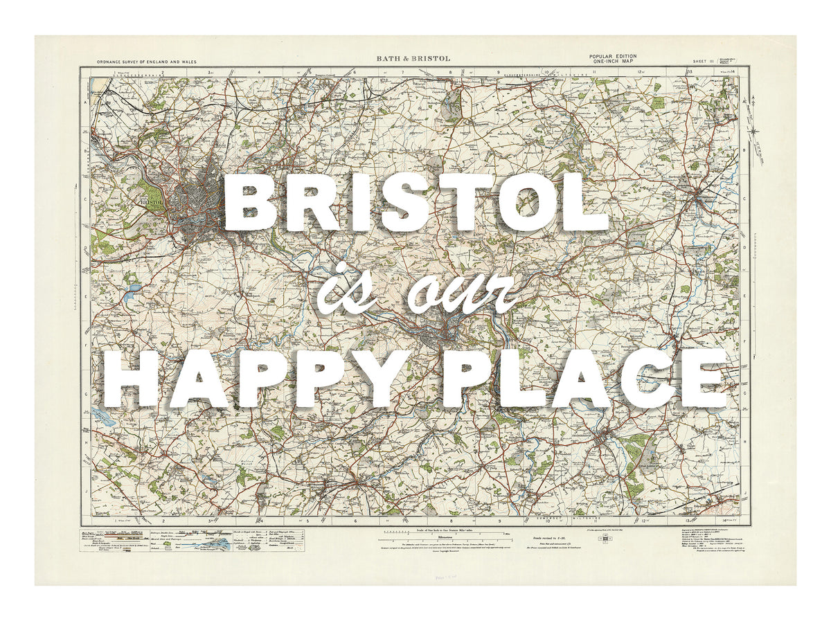 Personalised Quote on Map Print | Personalised Vintage Map Picture - Framed