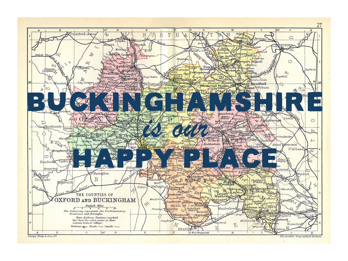 Personalised Quote on Map Print | Personalised Vintage Map Picture - Unframed