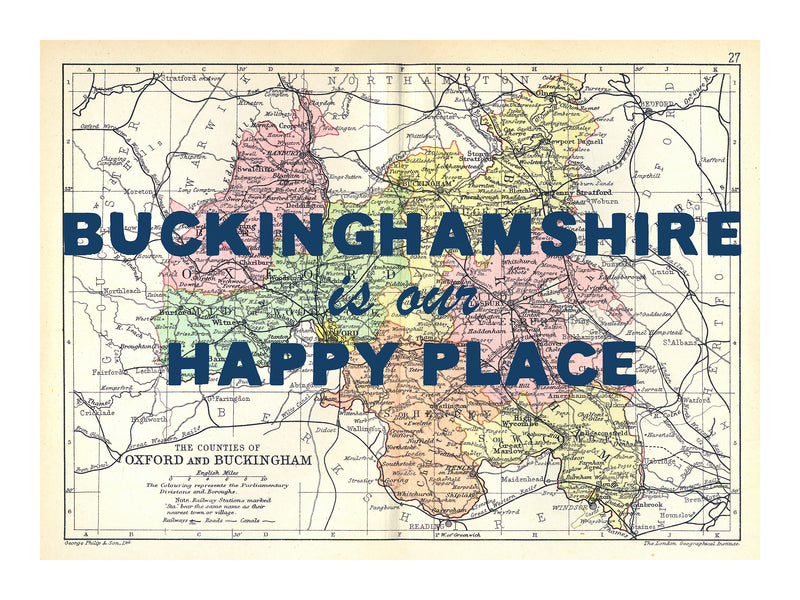 Personalised Quote on Map Print | Personalised Vintage Map Picture - Unframed