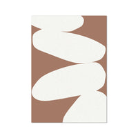 Balancing Stones Mocha No 1 - Abstract Shape Art - Unframed