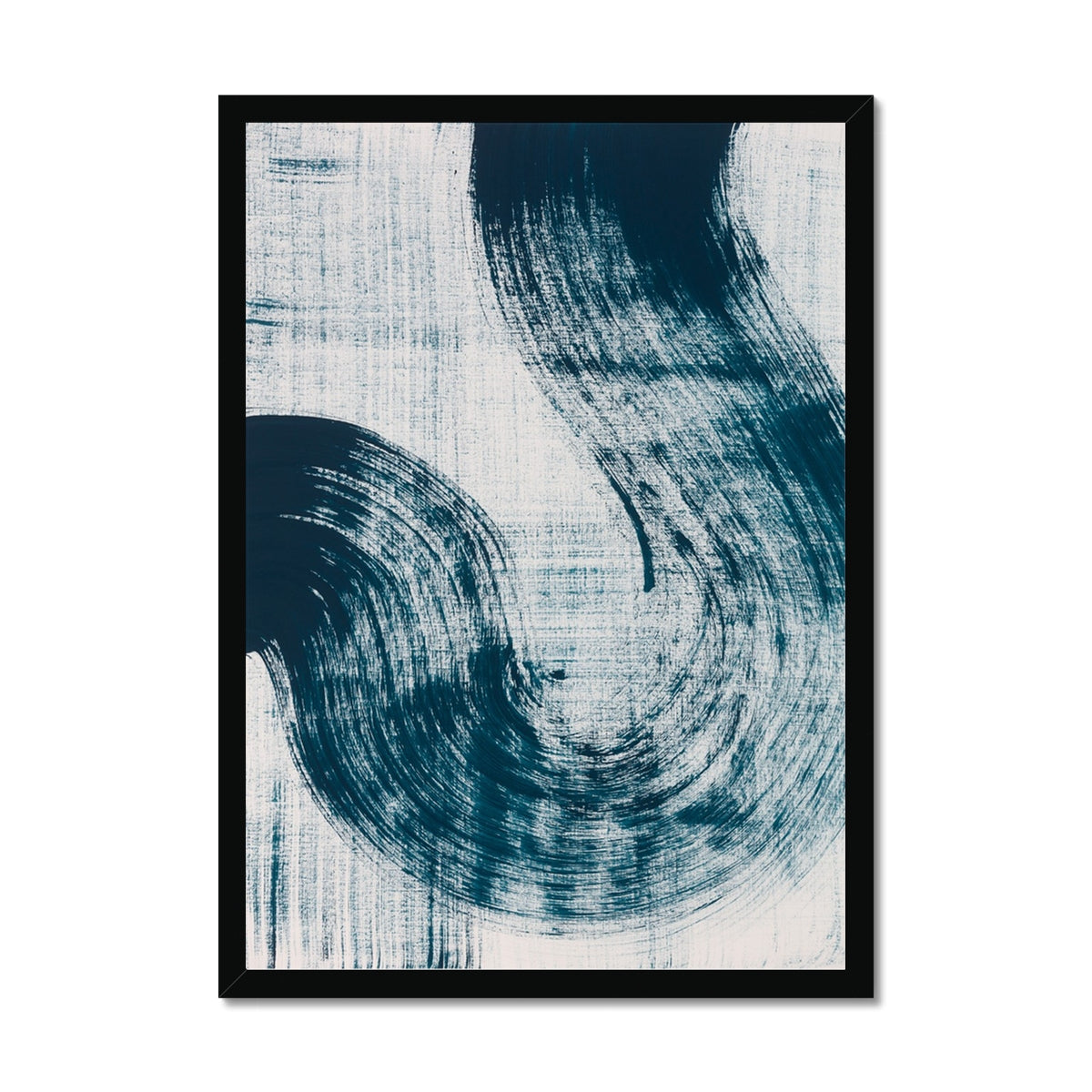 Abstract Ink Wave Art Print No 3 - Framed