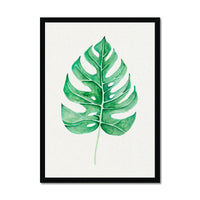 Monstera Leaf Artwork No 1 | Green Botanical Wall Art - Framed