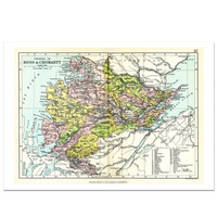 Ross and Cromarty Map Print | Vintage Map of Ross and Cromarty - Unframed