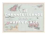 Happy Place Map With White Font - Personalised