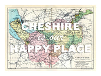 Personalised Quote on Map Print | Personalised Vintage Map Picture - Unframed