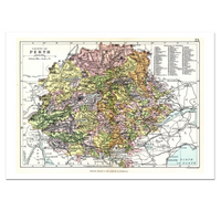 Perthshire Map Print | Vintage Map - Unframed