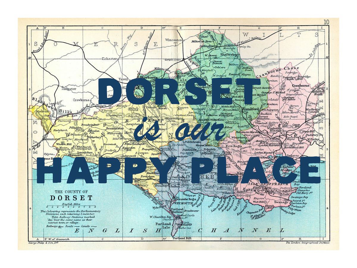 Personalised Quote on Map Print | Personalised Vintage Map Picture - Unframed