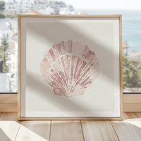 Set of Three Pink Coral and Shell Art Prints  - Unframed