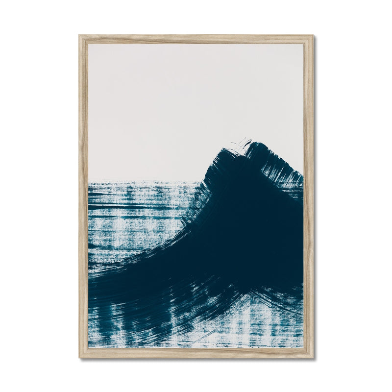 Abstract Ink Wave Art No 4 - Framed