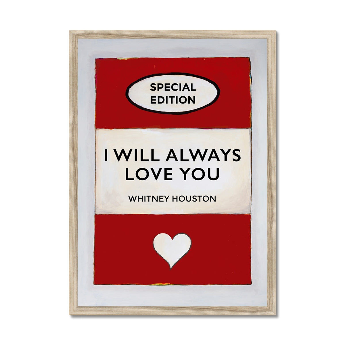 I Will Always Love You | Red | Book Cover Art Print - Framed