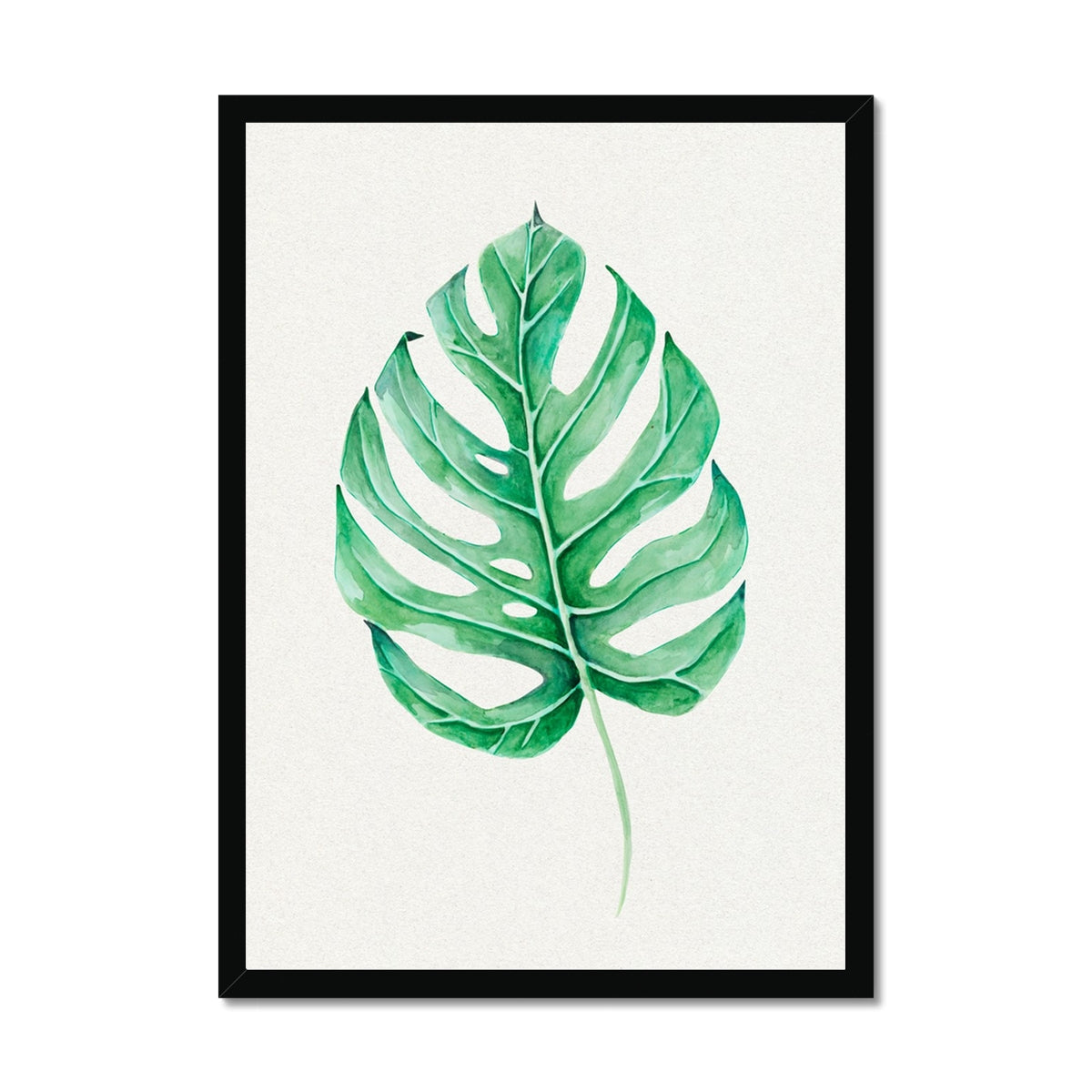 Monstera Leaf Artwork No 3 | Green Botanical Wall Art - Framed