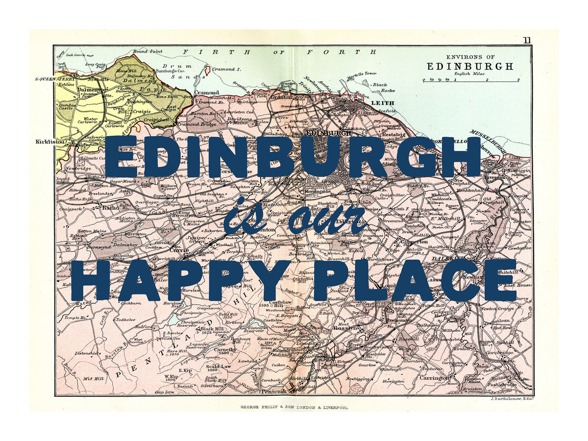 Personalised Quote on Map Print | Personalised Vintage Map Picture - Unframed