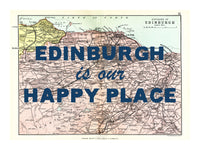 Personalised Quote on Map Print | Personalised Vintage Map Picture - Unframed