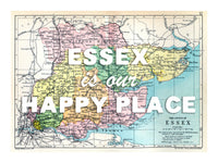 Personalised Quote on Map Print | Personalised Vintage Map Picture - Framed