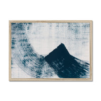 Abstract Ink Wave Print Art No 1 - Framed