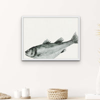 Ink Wash Fish Art Print | Fish Painting | Landscape Format  - Framed