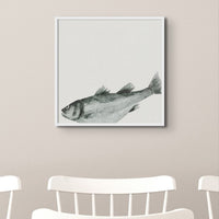 Ink Wash Fish Art Print | Square Format - Unframed