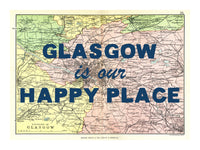 Personalised Quote on Map Print | Personalised Vintage Map Picture - Unframed