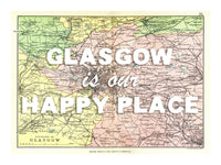 Personalised Quote on Map Print | Personalised Vintage Map Picture - Framed