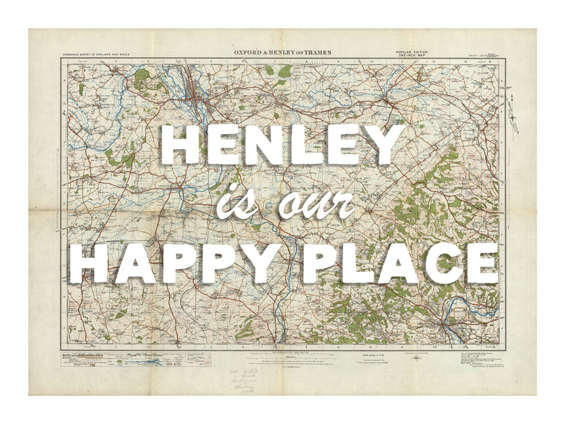 Personalised Quote on Map Print | Personalised Vintage Map Picture - Framed