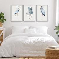 Heron Resting Print | Vintage Bird Art - Unframed