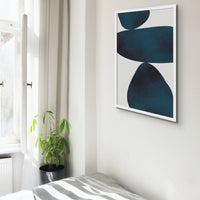 Abstract Blue Art Print | Scandi Solid Shape Art - Unframed Abstract Wall Art