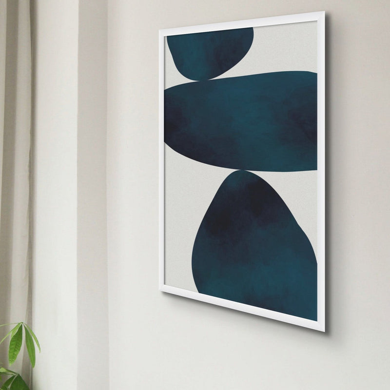 Abstract Blue Art Print | Abstract Solid Shape Art - Abstract Unframed Wall Art