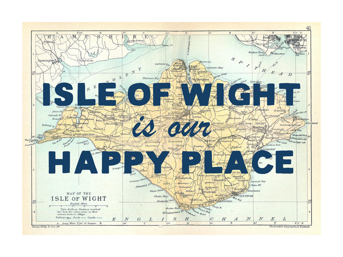 Personalised Quote on Map Print | Personalised Vintage Map Picture - Unframed