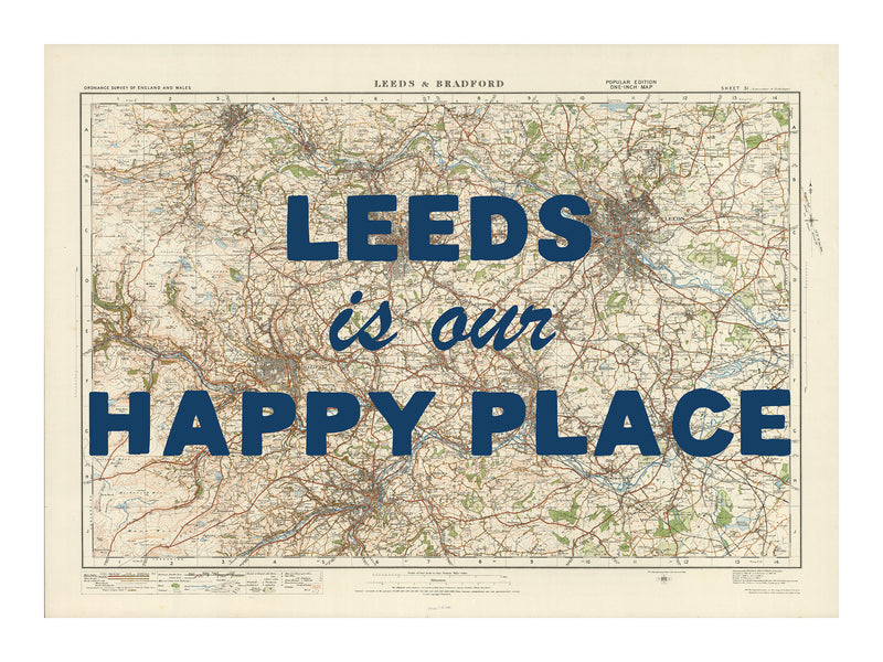 Personalised Quote on Map Print | Personalised Vintage Map Picture - Unframed