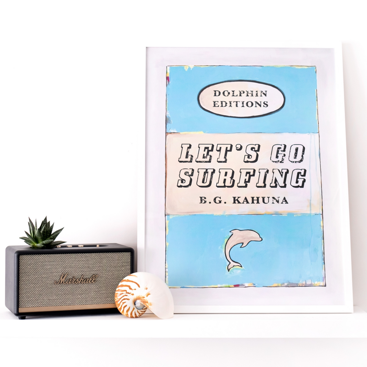 Let's Go Surfing (Vintage Book Art) - Unframed