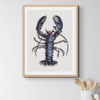 Set of Shellfish Art Prints - Unframed Beach House Art set of blue abstract line art prints