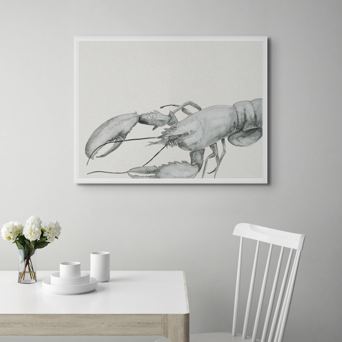 Ink Wash Lobster Art Print | Landscape Format - Unframed