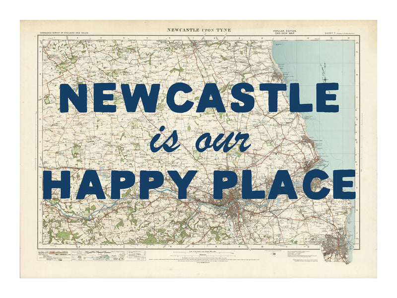 Personalised Quote on Map Print | Personalised Vintage Map Picture - Framed