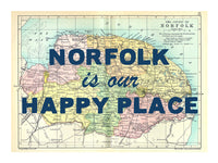 Personalised Quote on Map Print | Personalised Vintage Map Picture - Unframed