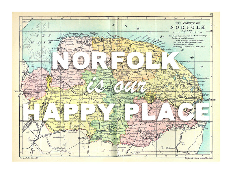 Personalised Quote on Map Print | Personalised Vintage Map Picture - Unframed