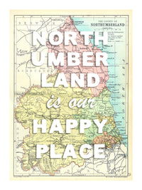 Personalised Quote on Map Print | Personalised Vintage Map Picture - Framed