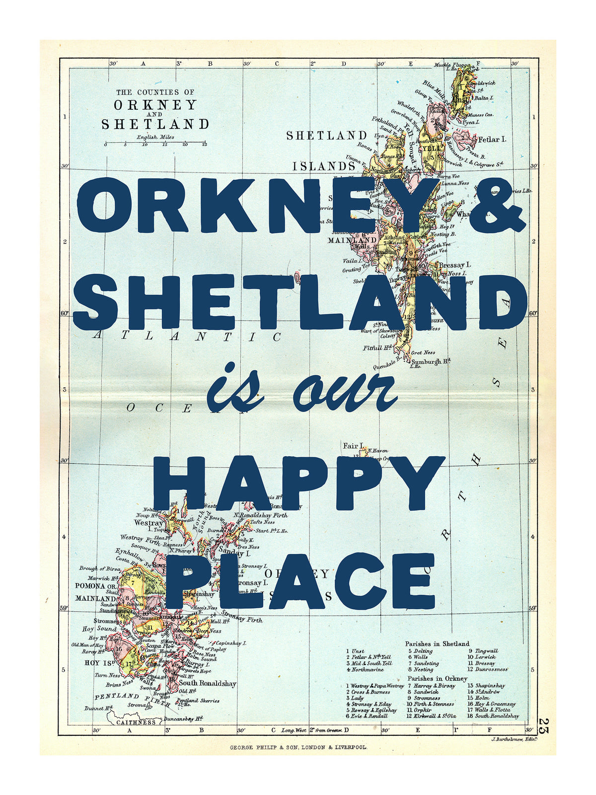 Personalised Quote on Map Print | Personalised Vintage Map Picture - Framed