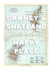 Happy Place Map With White Font - Personalised