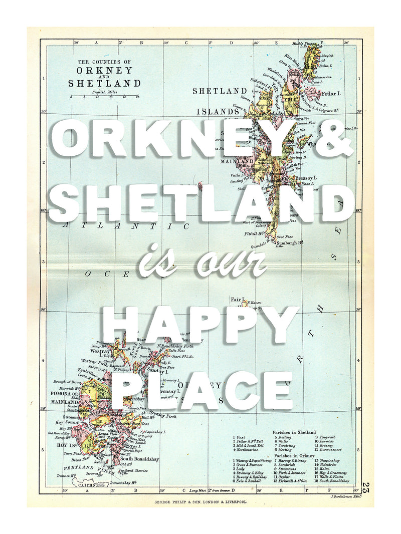 Personalised Quote on Map Print | Personalised Vintage Map Picture - Unframed