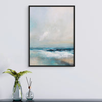 Ocean's Embrace | Coastal Visions Sea Painting Print - Framed Canvas - sea painting