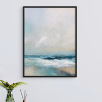 Ocean's Embrace | Coastal Visions Sea Painting Print - Framed Print - large sea artwork