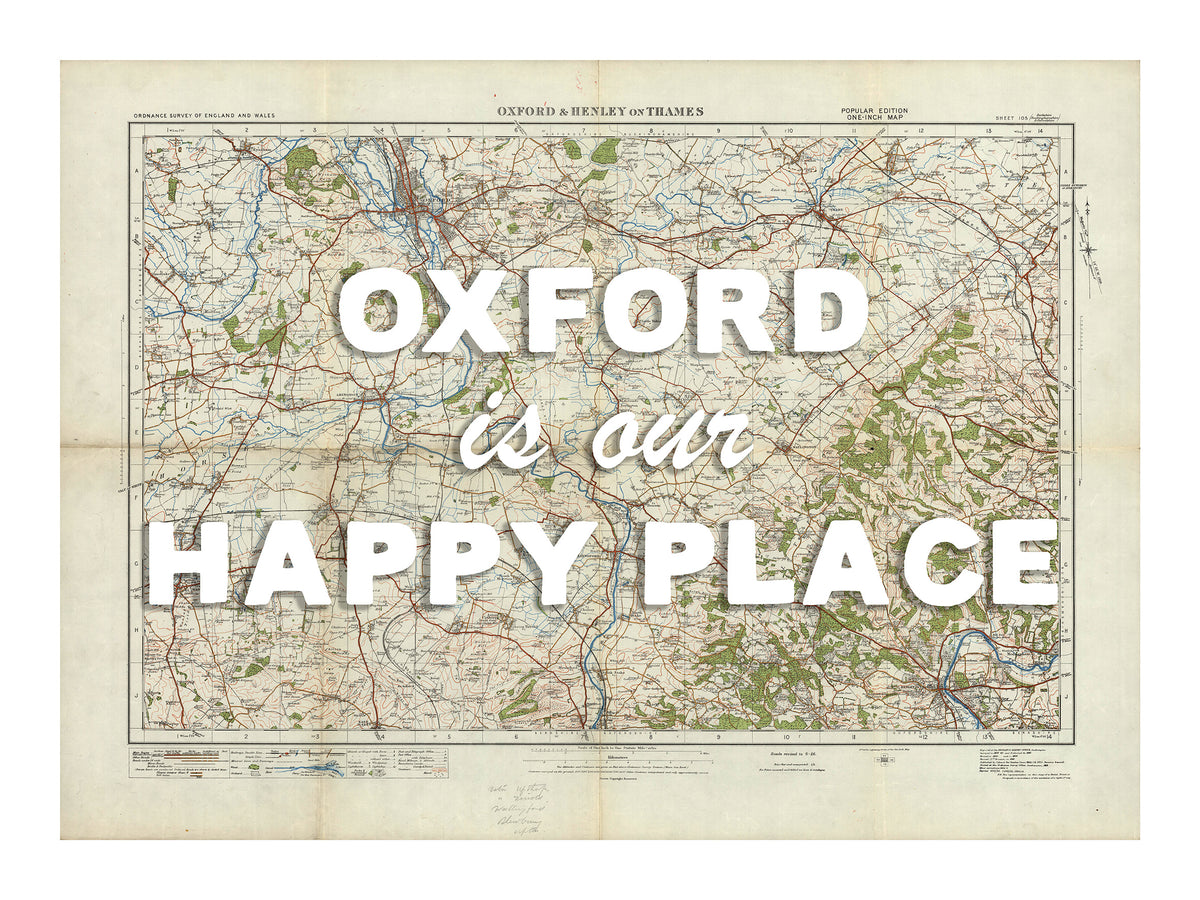 Personalised Quote on Map Print | Personalised Vintage Map Picture - Unframed