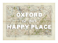 Happy Place Map With White Font - Personalised