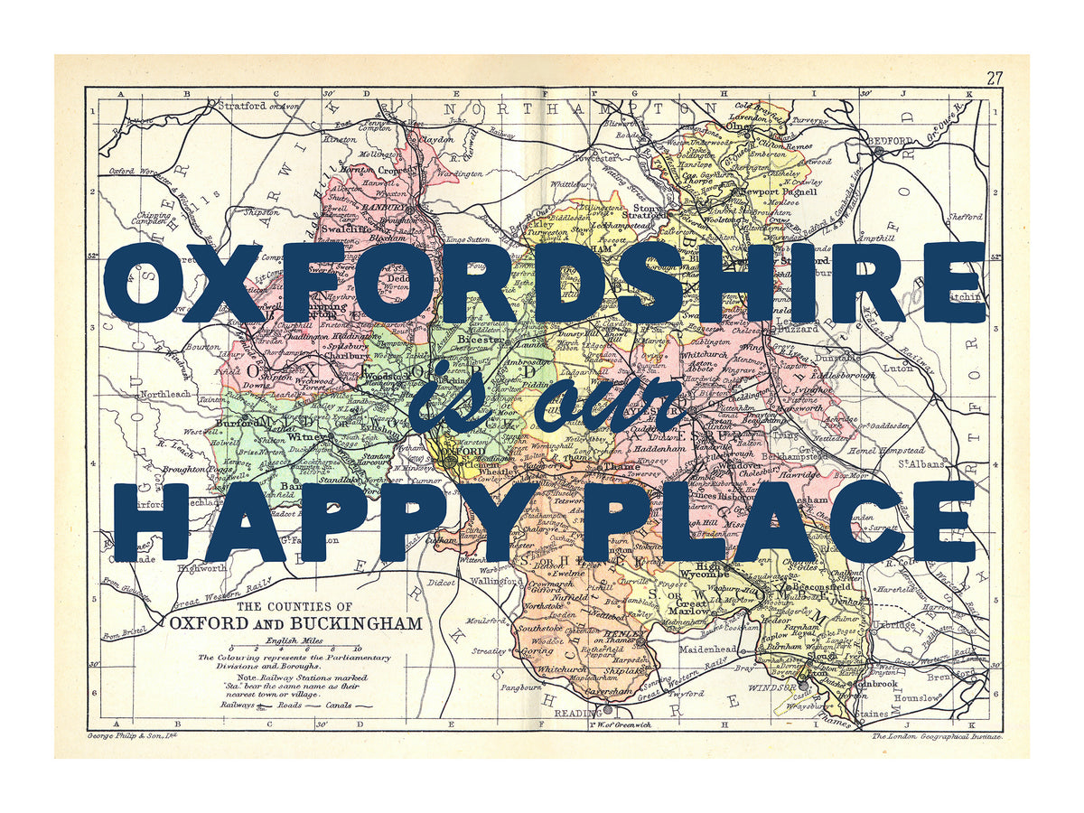 Personalised Quote on Map Print | Personalised Vintage Map Picture - Unframed