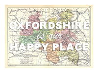 Happy Place Map With White Font - Personalised